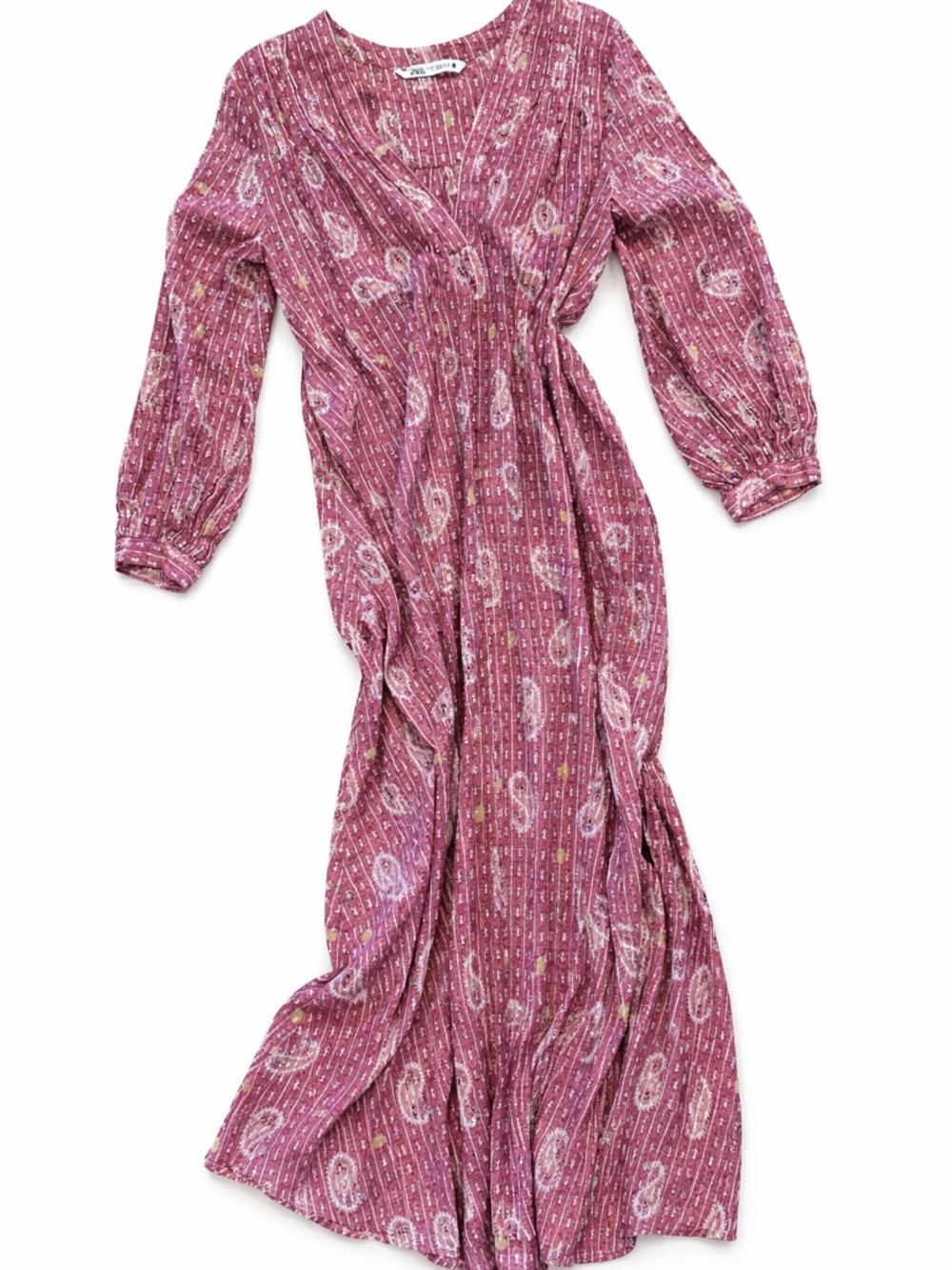 Zara Boho Dress - Mauve Paisley Print XS